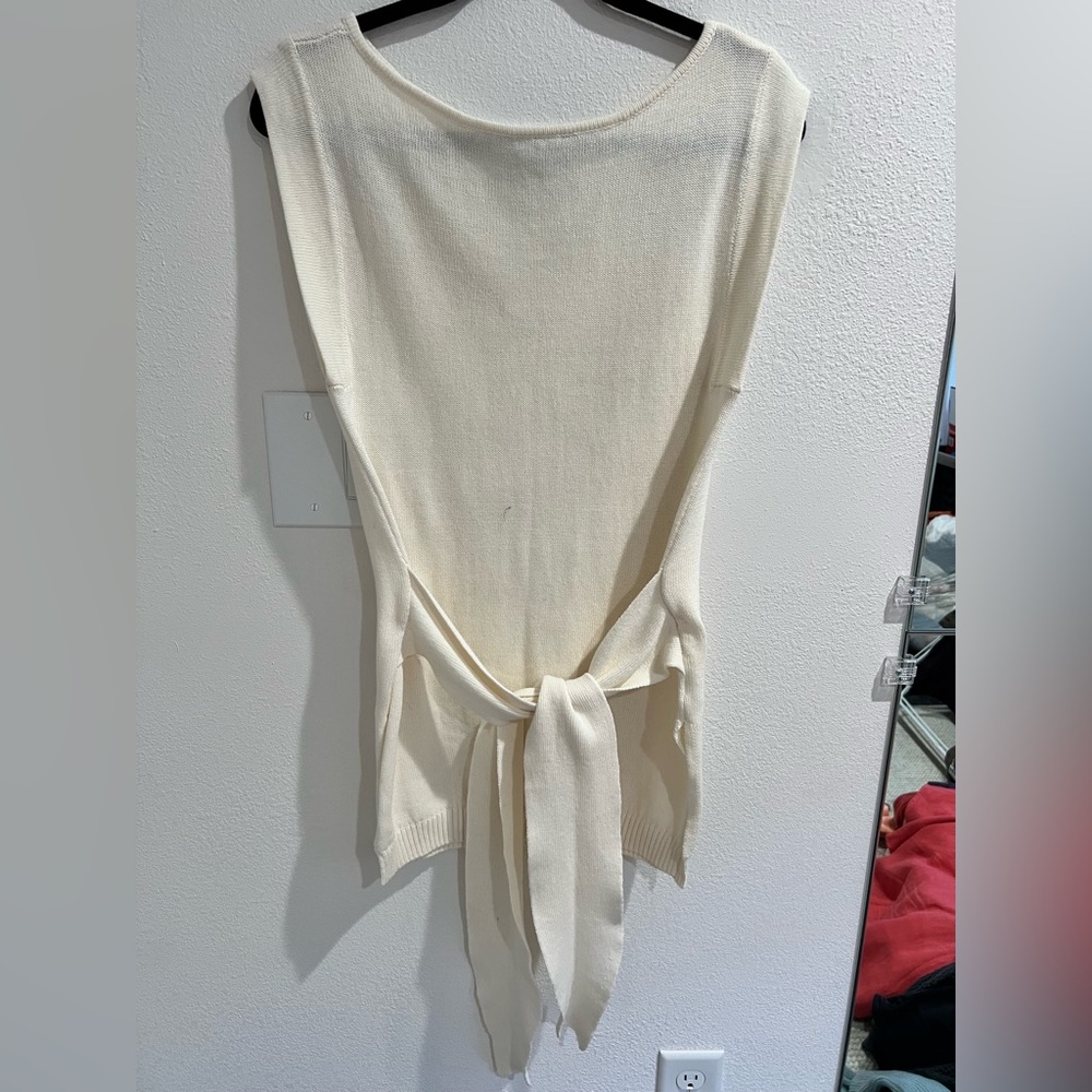 Modern Citizen Cream Tie-Back Sleeveless Tunic